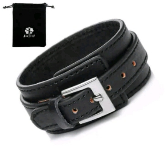 DOUBLE LAYER LEATHER BELT CUFF - Picture 4 of 7